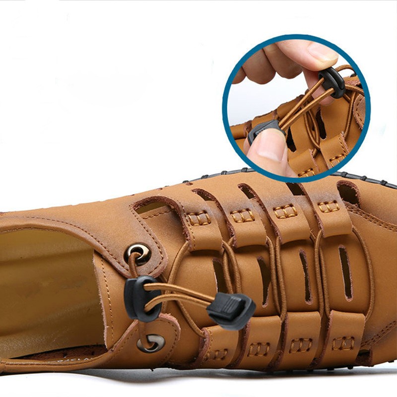 Classic Men Sandals Summer Soft Sandals Comfortable Men Shoes Genuine Leather Sandals Soft Outdoor Men Roman Sandals