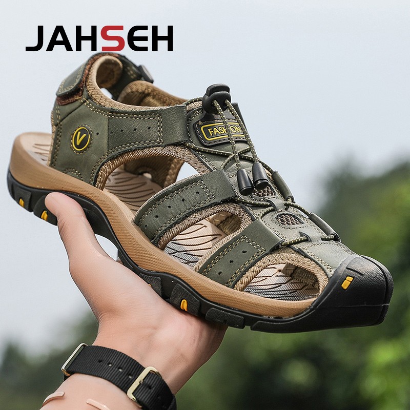 Size 38~48 New Sandals Genuine Leather Gladiator Sandals Brand Outdoor Beach Shoes For Men Summer Leather Casual Shoes Sneakers