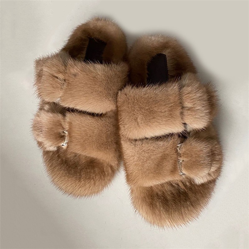 100% Genuine Mink Fur European Luxury Slippers Winter Indoor Slippers Women Slippers Women Slippers