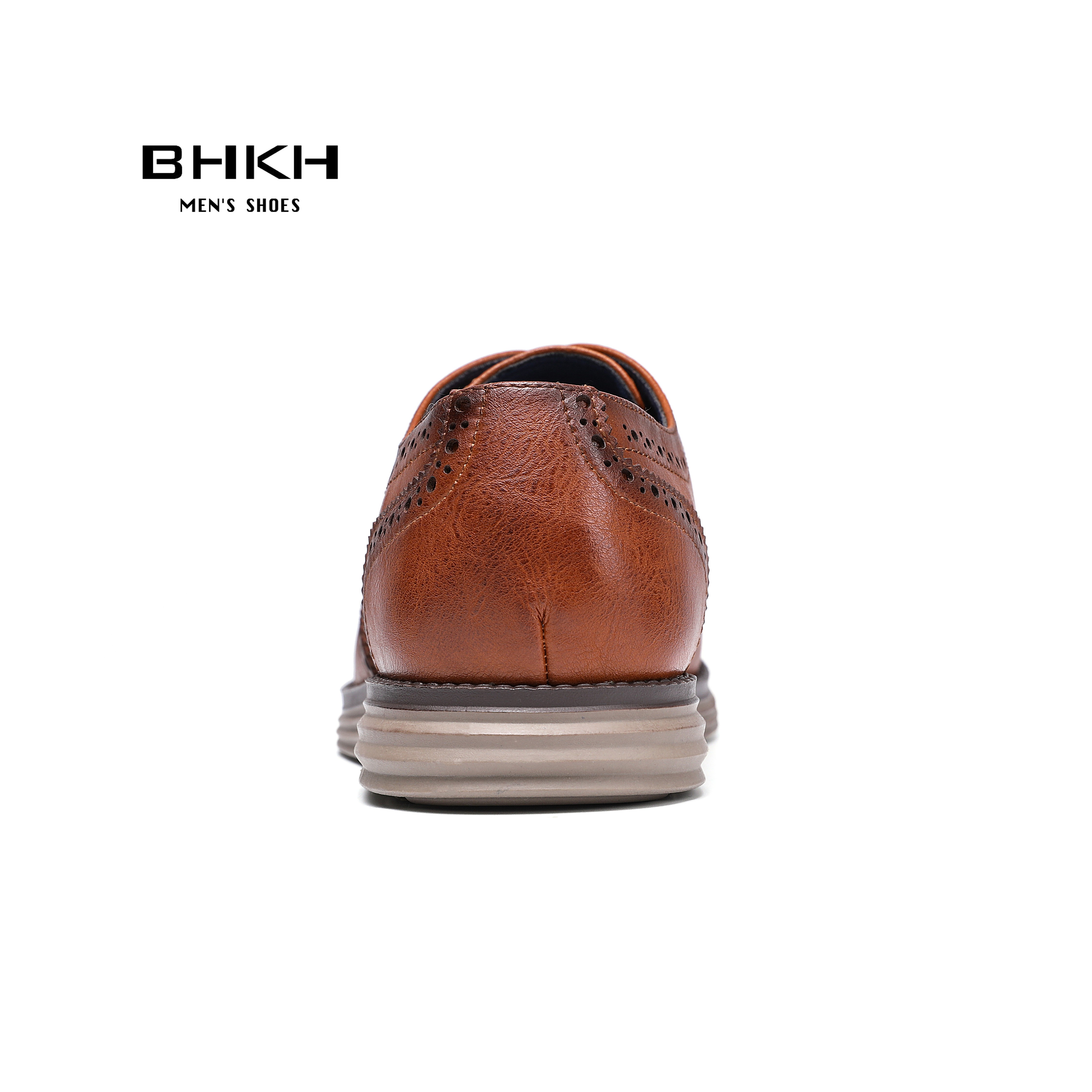 BHKH 2022 Autumn Mens Dress Shoes Genuine Leather Lace-up Men Casual Shoes Smart Business Office Work Shoes Men Shoes