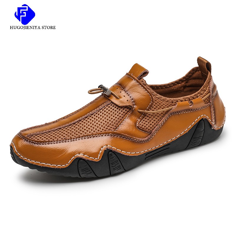 Men Casual Shoes Breathable Mesh Loafers Men Shoes Handmade Fashion Comfortable Outdoor Men Walking Sneakers Men Boat