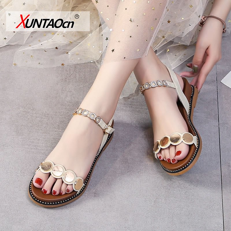 Women's Leather Sandals 2021 Summer New Versatile Student Platform Platform Roman Muffin Fashion Fantasy Shoes