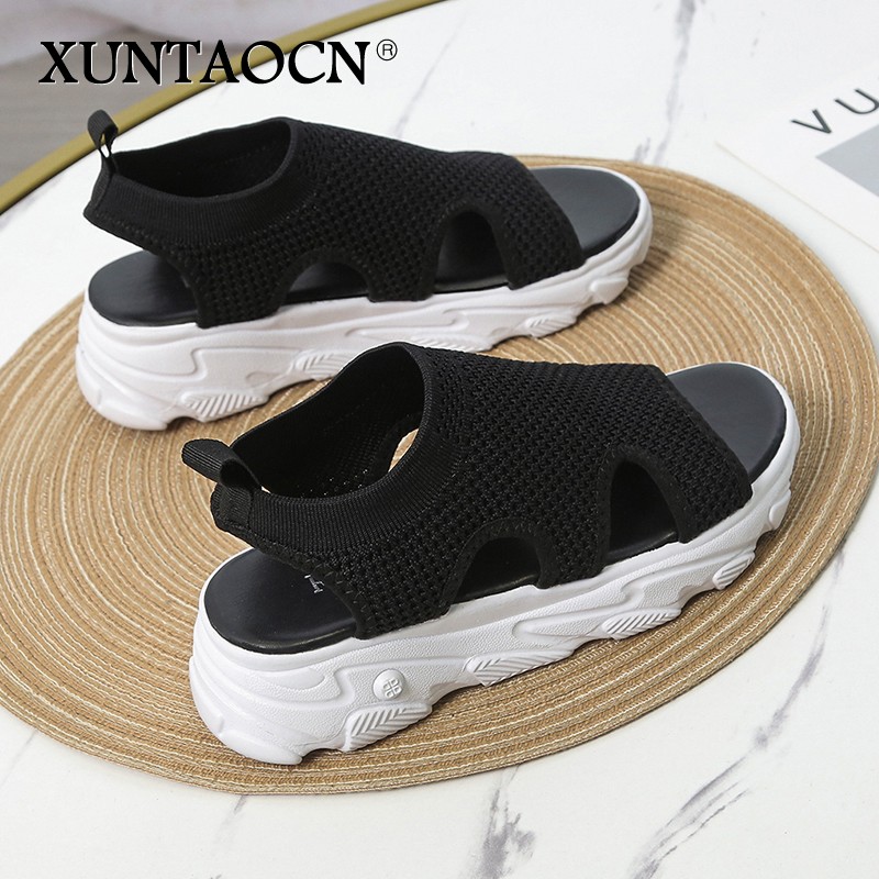 2022 New Summer Women Sandals Sexy Shoes Crystal Casual Woman Flats Buckle Strap Ladies Fashion Beach Shoe Big Size