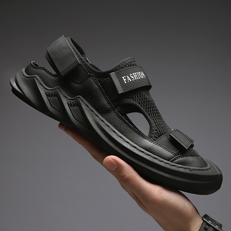 2022 Summer Fashion Men's Sandals Sport Non-Slip Slippers Casual Beach Shoes Breathable Mesh Fashion Black Men's Shoes