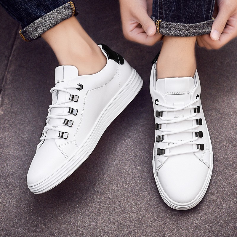 Men's shoes leather casual spring sneakers men 2021 new lace-up British style shoes fashion sneakers