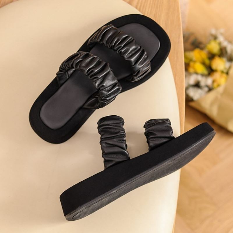 VENTACT New Women Sandals Real Leather Thick Bottom Ladies Slippers Fashion Casual Beach Shoes Women's Shoes Size 34-39