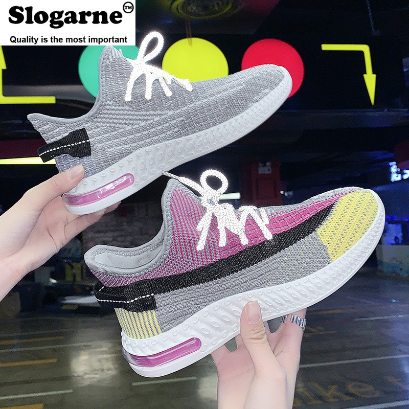 Women's casual shoes new coconut women's shoes fashion popular sneakers weave breathable lightweight non-slip thick sole mesh shoes