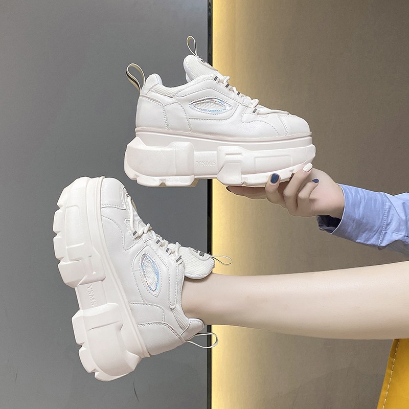 Rimocy Spring Black Chunky Sneakers Women Fashion Thick Bottom Vulcanized Shoes Woman Mesh Breathable Platform Sneakers Female