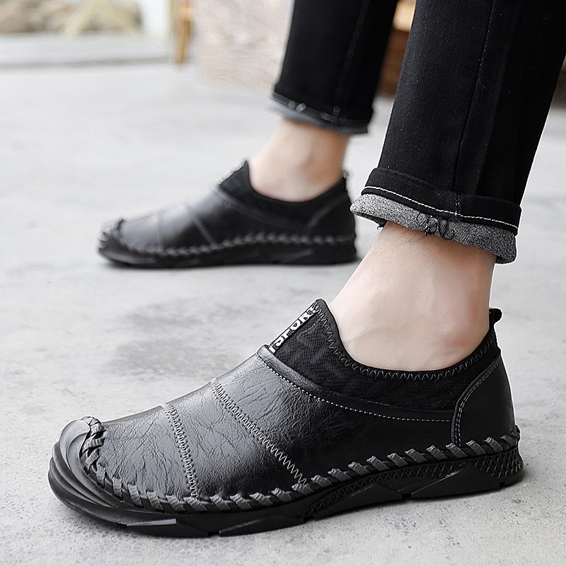 Genuine Leather Moccasin Shoes for Men Casual Shoes Genuine Leather Flat Fashion Walking Shoes Large Size 47