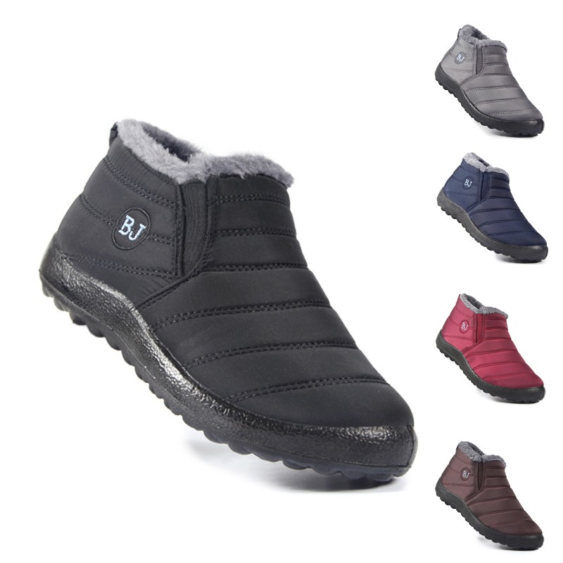 waterproof winter women boots plus size 45 couple snow boots women shoes non-slip bottom keep warm mother casual shoes