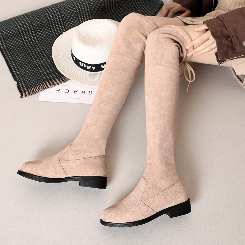 Stretch over the knee boots increased round toe women's boots autumn and winter casual sexy long boots 35-40 women's high boots