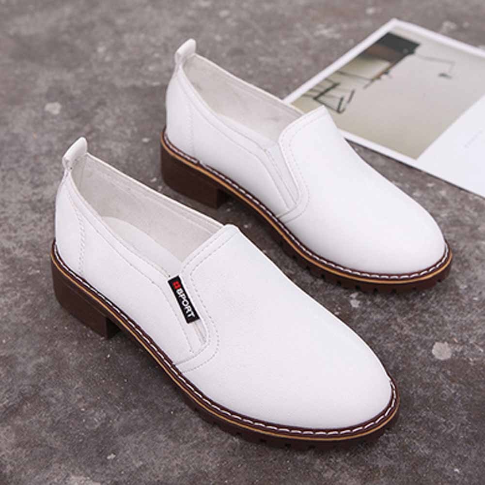 New Women Shoes Autumn Girls Oxford Shoes Waterproof Female PU Leather Shoes Causal Lesies