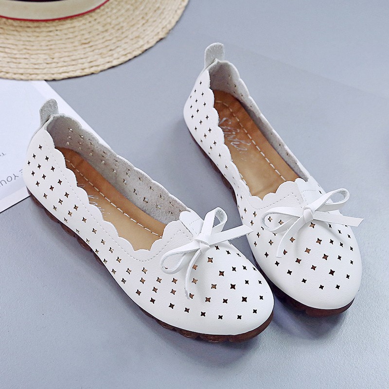 2022 Spring New Summer White Sneakers Women Mesh Flat Shoes Nurse Flats Shoes Casual Ballet Shoes Women 40