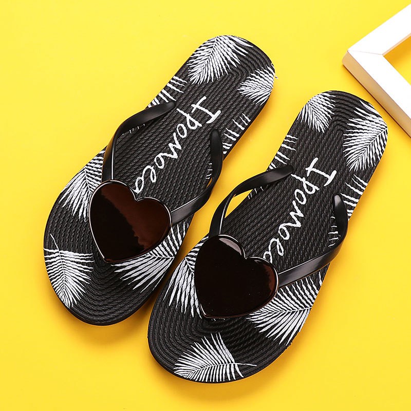 2022 New Love Flip Flops Women Beach Shoes Bohemian Beach Flip Flops Summer Men Slippers Massage Sandals Comfortable Shoes