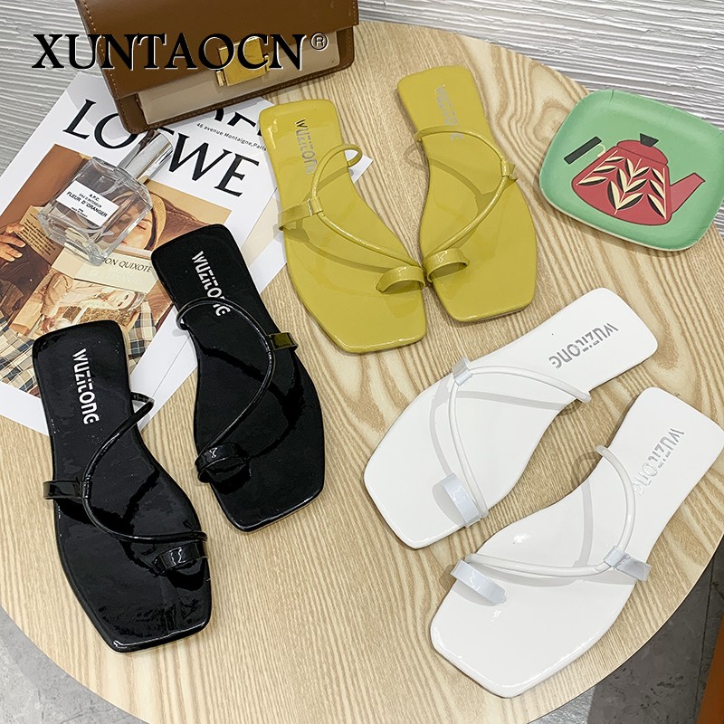 Women Summer Slippers Female Outdoor Fashion Flat Slides Euro and American Tide Rubber Soled Ladies Non-slip Slippers Selling