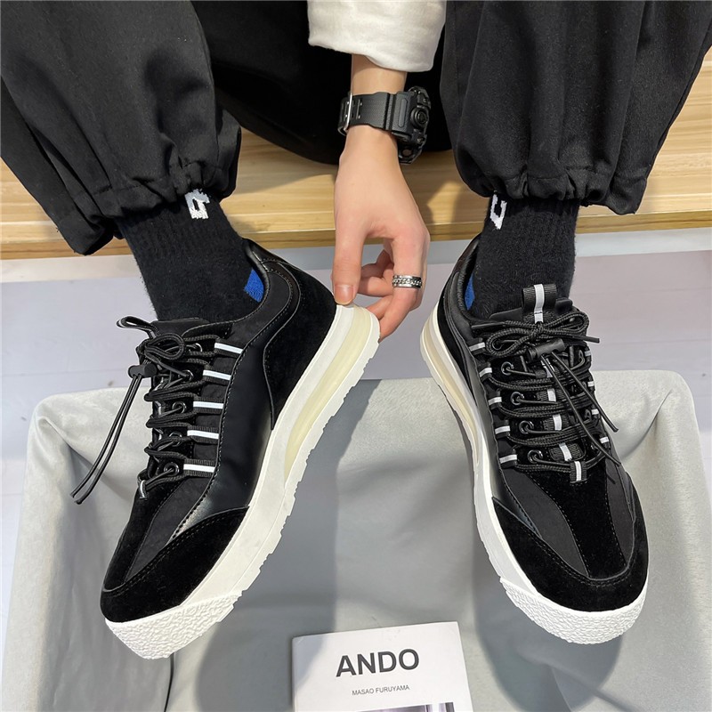 Men's casual shoes spring and autumn new men's formal shoes lace up trend soft-soled lightweight student sports white shoes