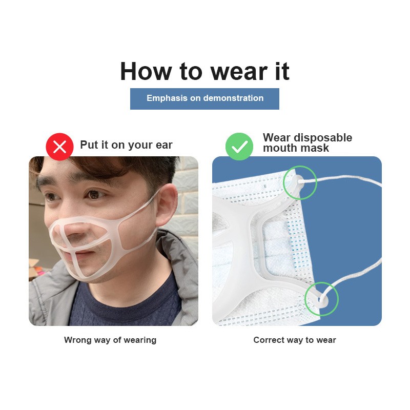 10/5/3/1pcs 3D Mask Arch Anti-dull Inner Support Breathing Assist Mask Inner Cushion Bracket Silicone Mask Holder Respirator