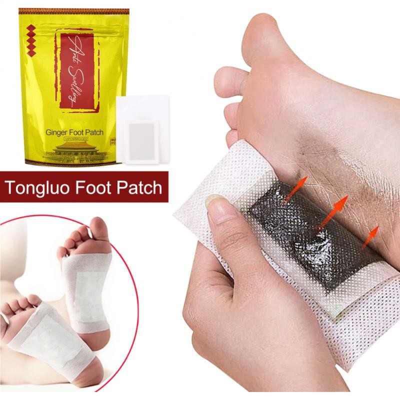 ILHO Ginger Wormwood Detox Foot Patches Deep Cleansing Foot Sticker Anti Swelling Body Detox Detoxification Feet Pad 100-30pcs