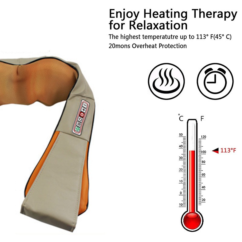 U Shape Electric Massage Shawl Infrared Heated 4D Kneading Car/Home Massage Device Shiatsu Back Neck Shoulder Body Care Tool