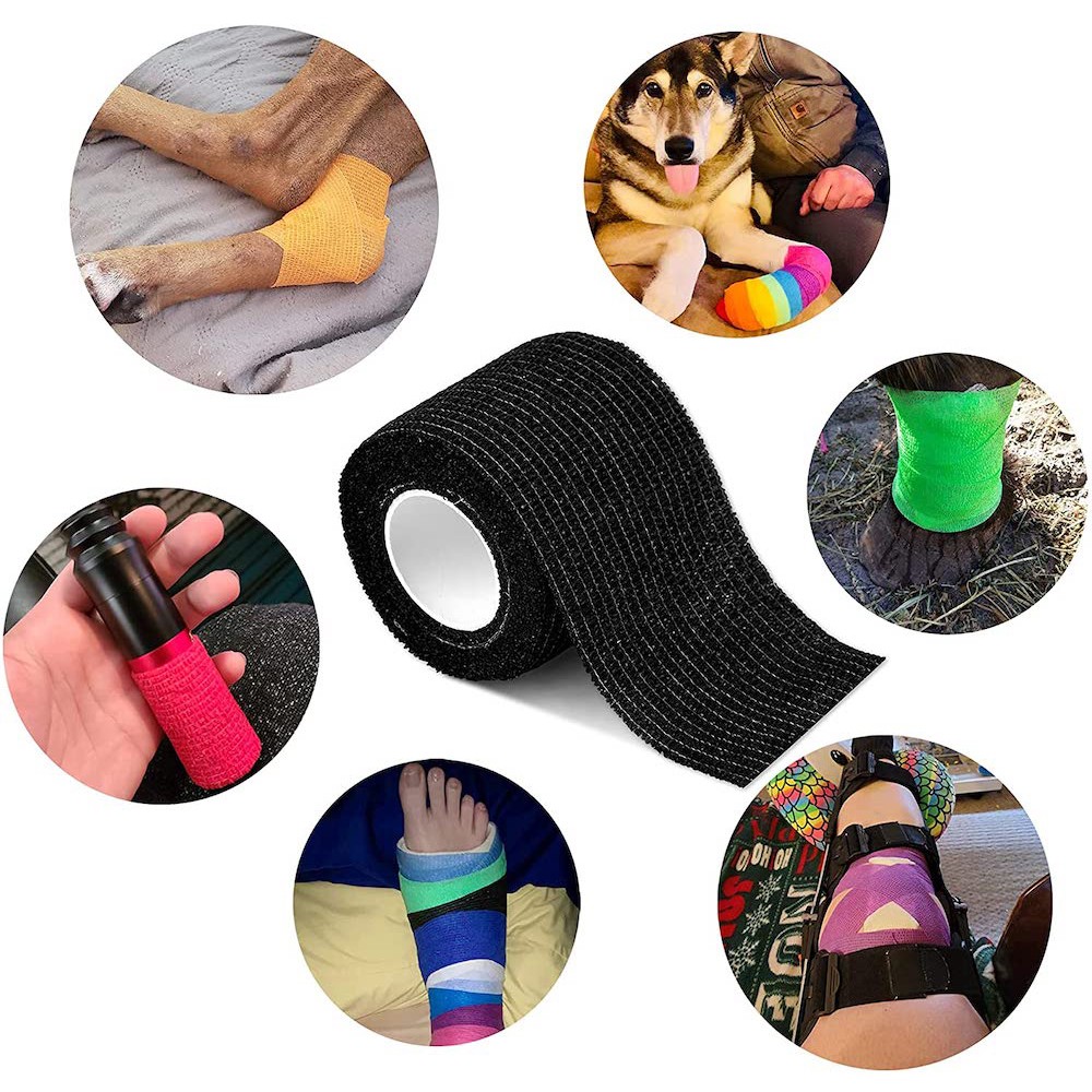 1pc Disposable Self-adhesive Colorful Latex Medical Wrap Athletic Tape To Handle Tightening Tube Of Tattoo Accessories