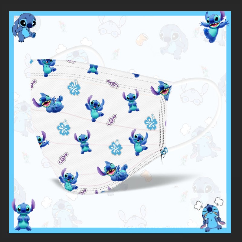 Disney Animation Stitch Adult Children Cartoon Disposable Mask Three-layer Protective Cartoon Pattern Printing Parent-Child Mask