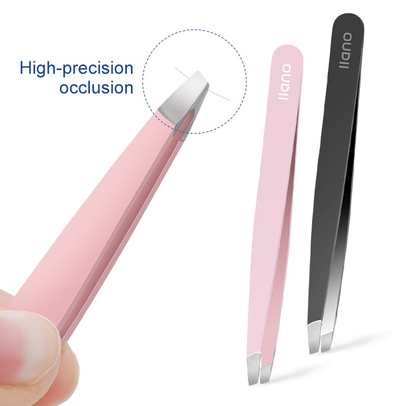 LLANO Eyebrow Tweezers Removal Makeup Tools Stainless Steel Slanted Eye Brow Clip Fine Hair Puller Face Care Eyebrow Scissors