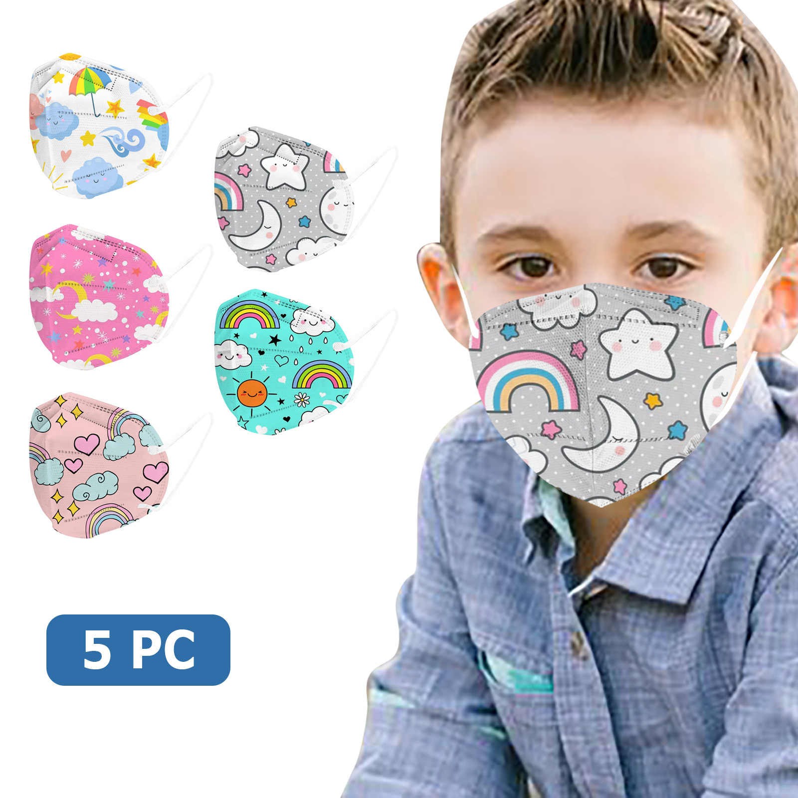 10pcs KN95 mask children mascarillas fpp2 mask cartoon dinosaur printed fish shape FFP2 CE face masks mascarillas negra