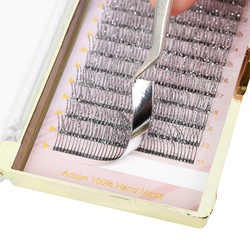 12 Strips Mix Colors Fashion Glitter Eyelash Extensions C Curl 0.15mm Shiny Colorful False Eyelash Individual Lashes For Makeup