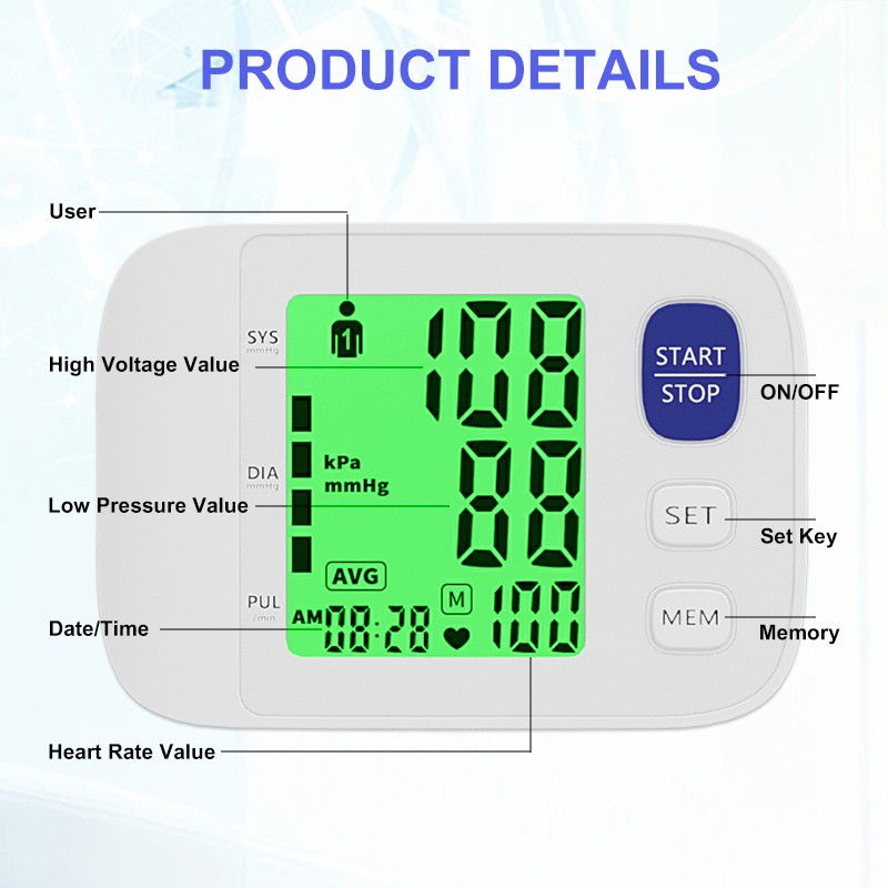 Automatic sphygmomanometer digital wrist sphygmomanometer background sphygmomanometer tonometer pulse oximeter heartbeat