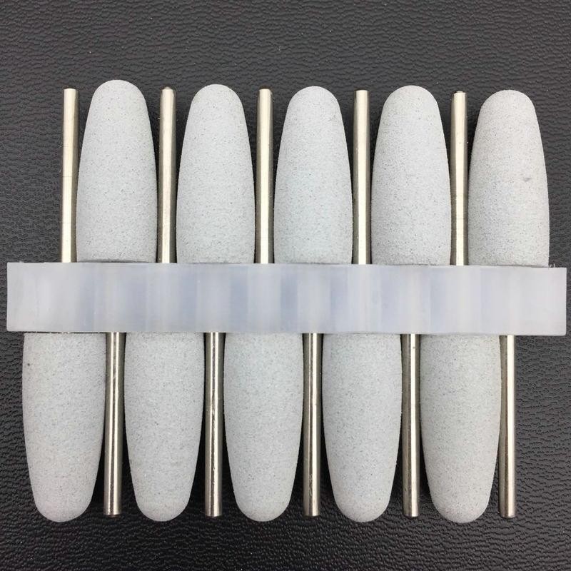 10pcs/set 10*24mm Rubber Silicone Nail Drills Big Head Bits Nail File Grinders For Manicure Pedicure Cuticle Clean Tools 15