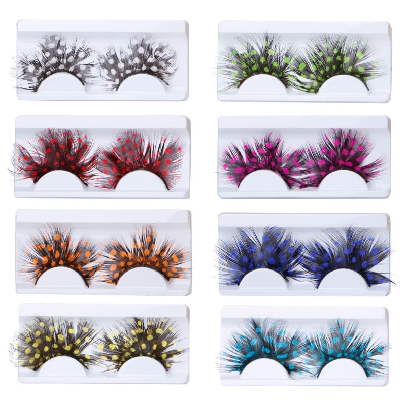 1 Pairs False Feather Eyelashes Exaggeration Ballet Masquerade/Party Feather Eyelashes Special Art School