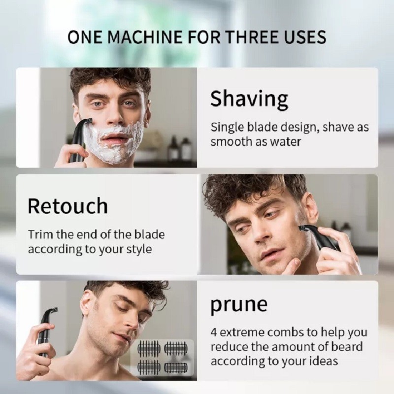 Electric Shaver Nose Hair Trimmer Beard Shaving Wet Dry Men Face Body Shaver