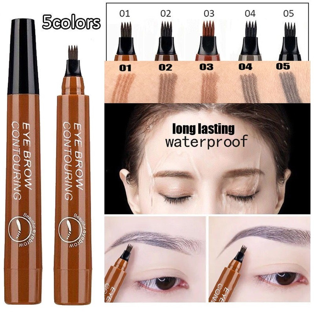 Microblading Eyebrow Pen Waterproof Fork Tip Eyebrow Tattoo Pen Long Lasting Professional Fine Sketch Liquid Eye Brow Pencil