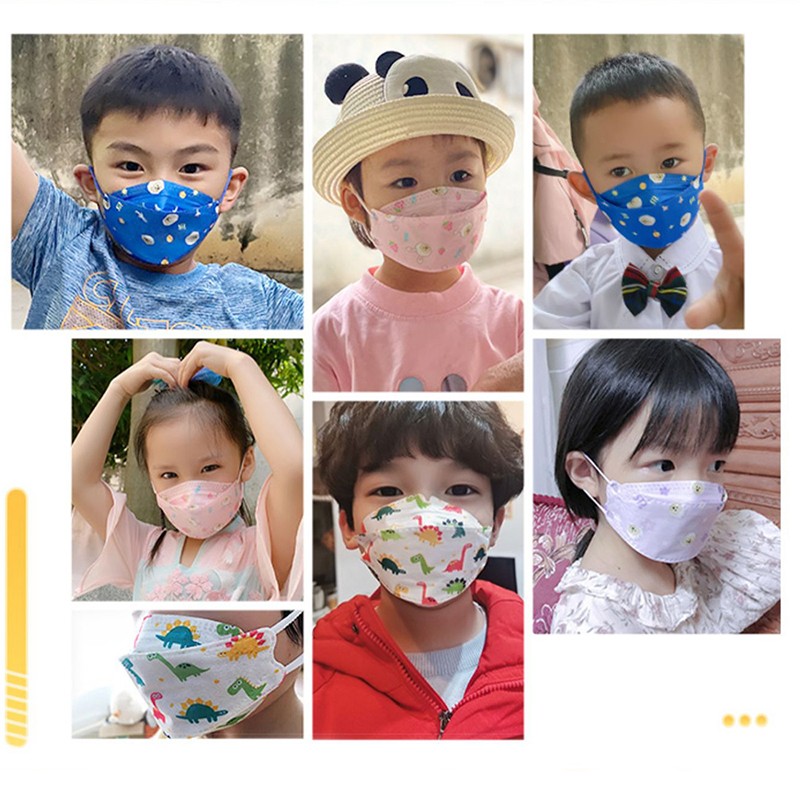 20pcs Black Disposable Masks Baby Mask 5 Layers With Print Girl FPP2 Mask Mascara Mouth Caps Disposable Mouth Children FPP2 Mask