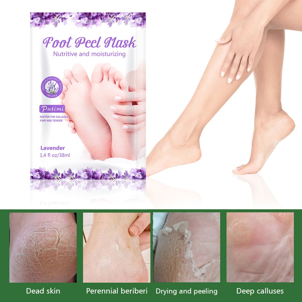 Feet Exfoliating Foot Masks Pedicure Socks Peeling Scrub for Feet Mask Remove Dead Skin Heels Foot Peeling Mask for Feet Spa