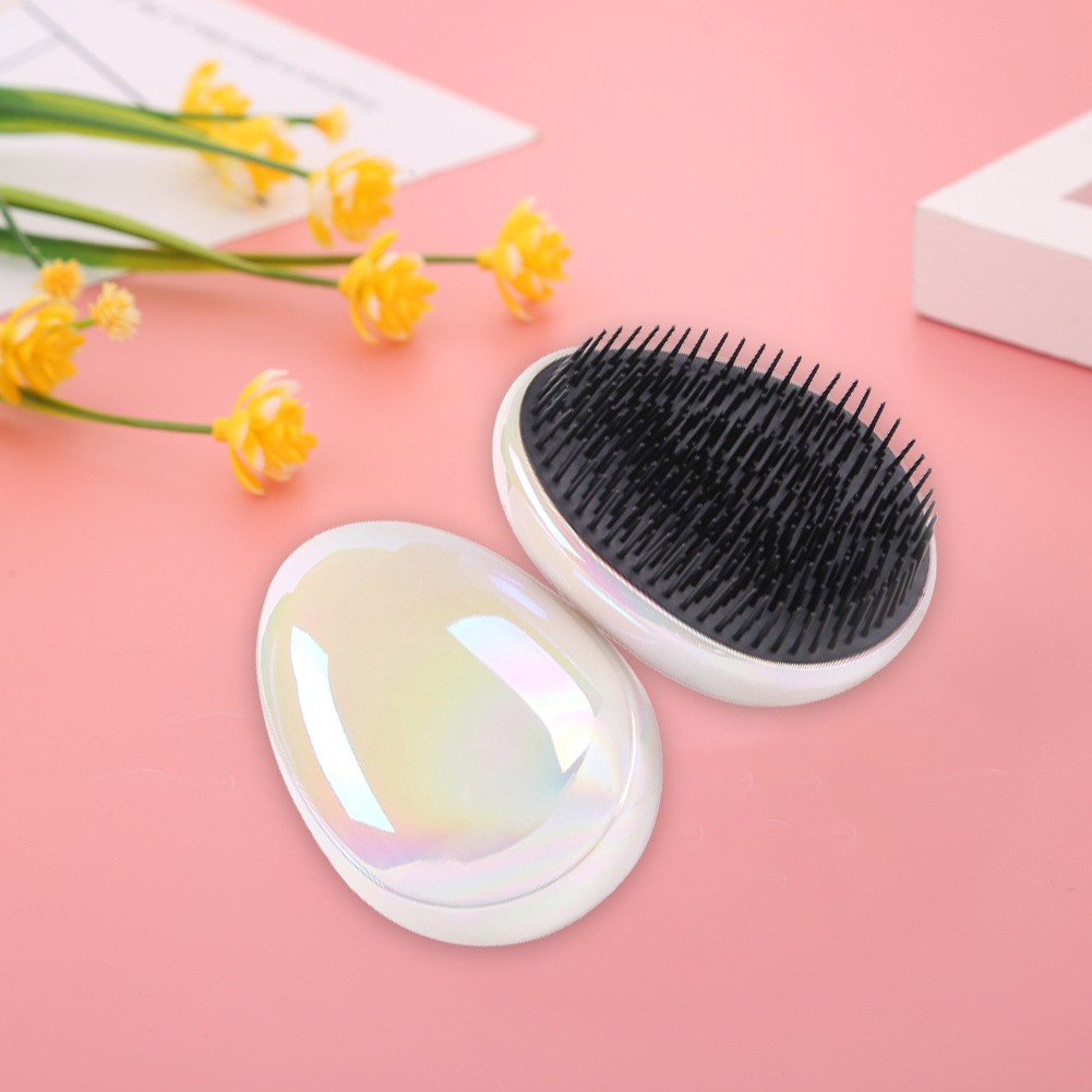 Anti-static Smoothing Egg Round Shape Hairdressing Detangling Comb Straightening Soft Hair Brush Salon Styling Travel Tool