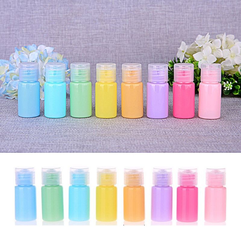 8pcs 10ml Macaron Candy Color Refillable Empty Cosmetic Bottles Sample Pump Vial Container Cream Lotion Storage Pot