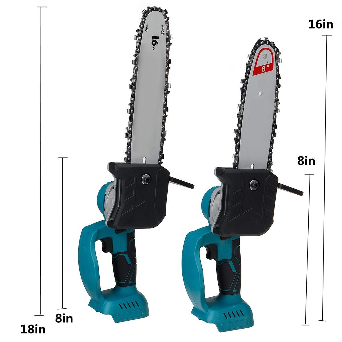 10 Inch Brushless Electric Chainsaw Tree Branch Garden Woodworking Power Tools 8 Inch Wood Cutter Log For Makita 18V Battery