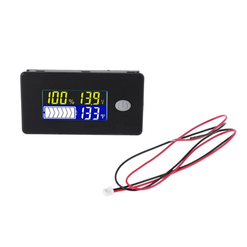 Battery Capacity Indicator 12V 24V 36V 48V 60V 72V 10-100V Li-ion Lead Acid Battery Tester With LCD Temperature Voltmeter