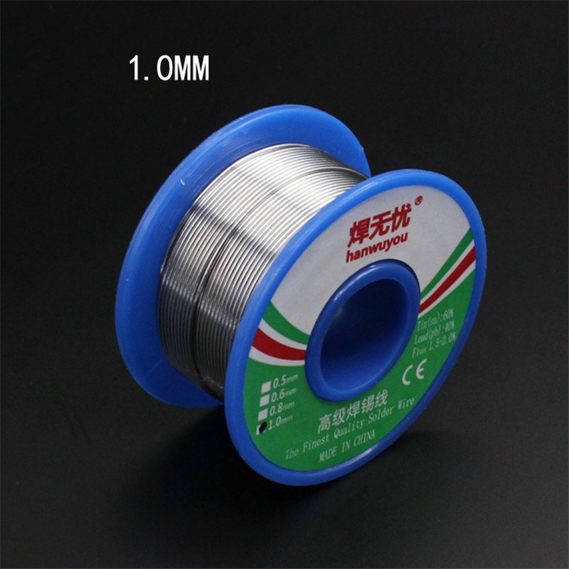 60/40 Soldering Wire Rosin Core Soldering Tin Wire Welding Soldering Flux 1.5-2.0% Reel Iron Wire 50g1.0mm