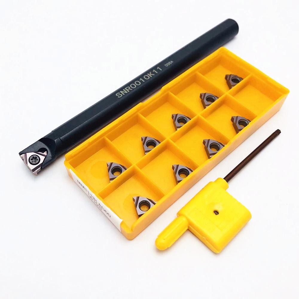 SNR0008K11 SNR0010K11 SNR0012M11 SNR0013N11 SNR0016Q11 Internal Thread Turning Tool Holder + 10pcs MMT11IR AG60 Carbide InsertSNR