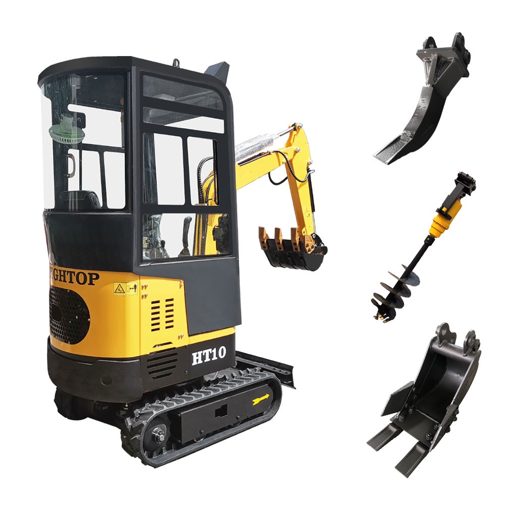 Factory direct sale mini digging machine mini excavator 1 ton with closed cabin