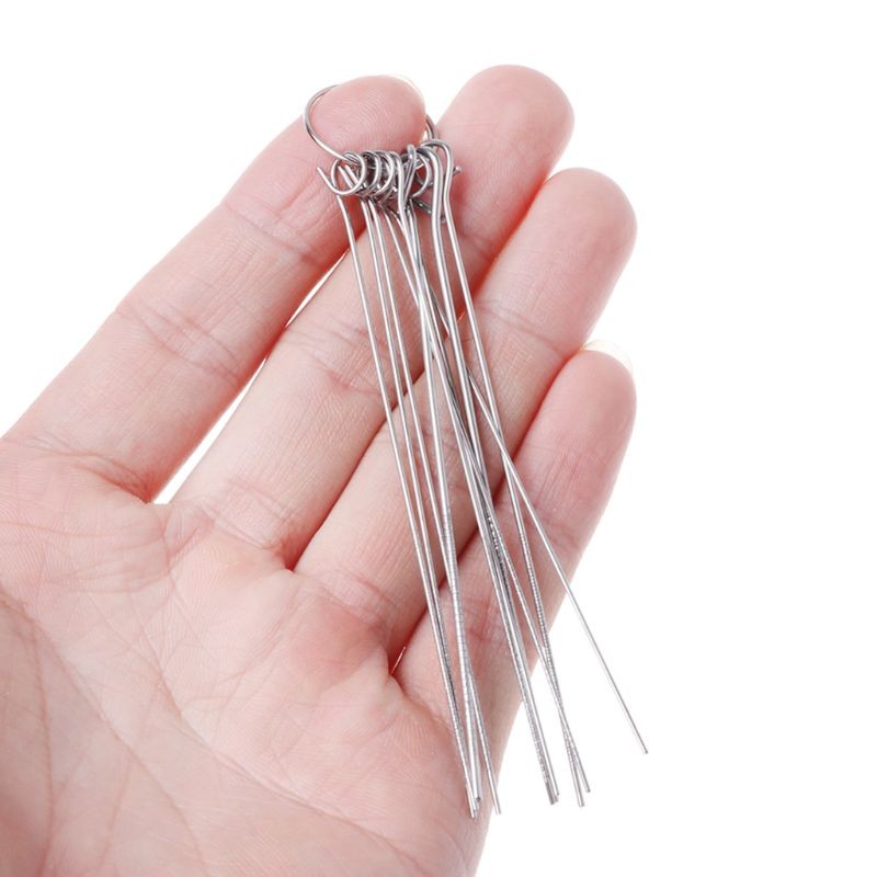 10pcs/set 0.6mm-1.3mm Guitar Nut Needle Files Nozzle Jet Gas Welding Tip Cleaner