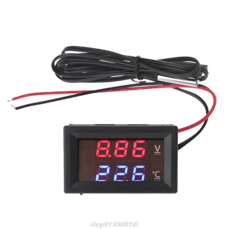 Car Voltage & Water Temperature Meter Voltmeter Thermometer 12V/24V LED Display N12 20 Dropshipping