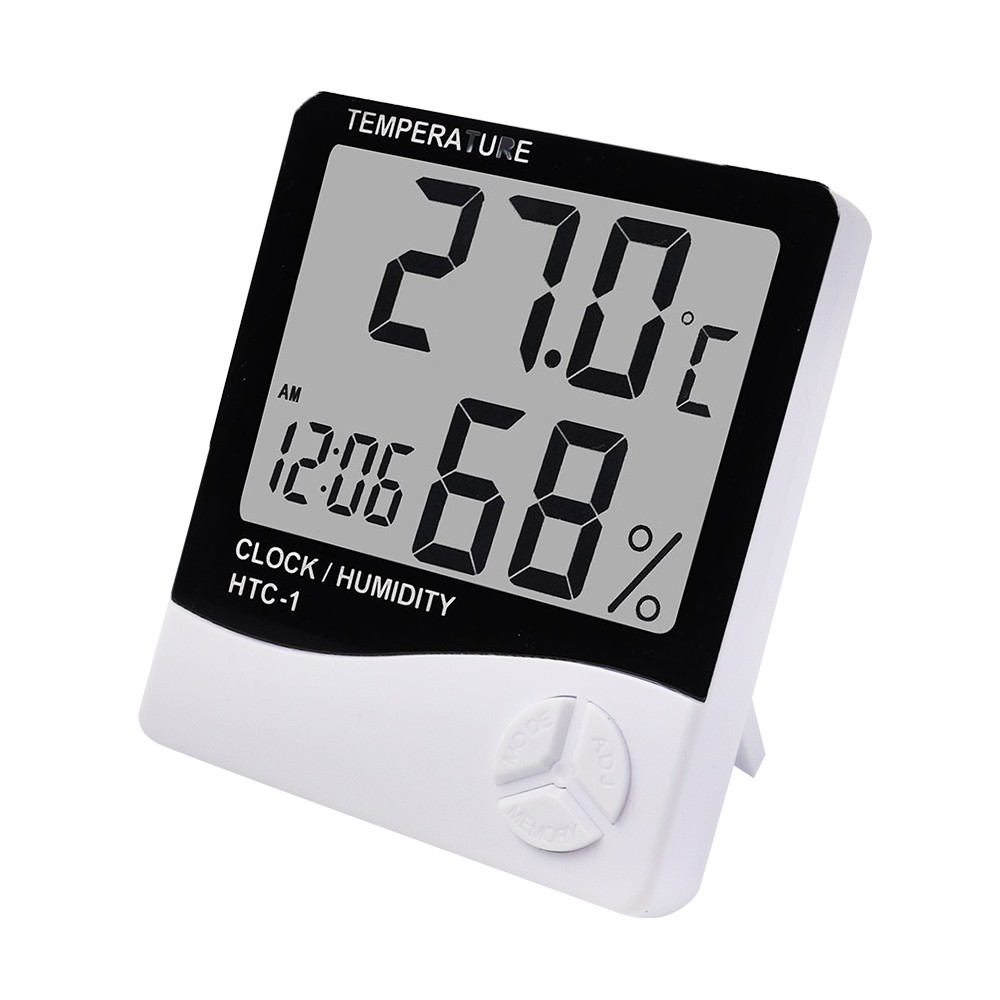 LCD Digital Temperature Hygrometer HTC-1 HTC-2 Home Indoor Outdoor Hygrometer Thermometer Weather Station With Clock