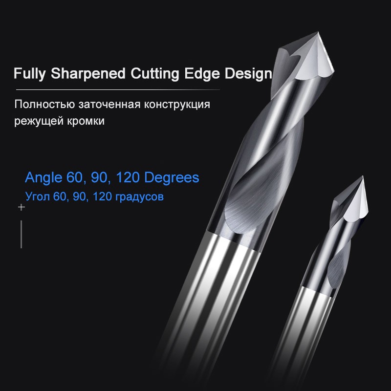 Spot Drill 60 90 120 Degree 0.5-20mm Chamfer Mill Stub Starting Site Center Bit CNC Router Bits Milling Cutter Carbide End Mill