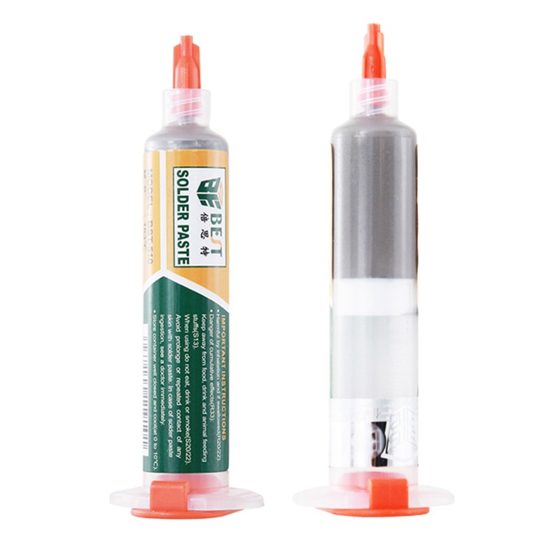 38g BGA Tin Soldering Paste Lead 10cc Syringe Liquid Flux Soldering Tool Medium Temperature Melting Point 183C Tin Soldering Paste