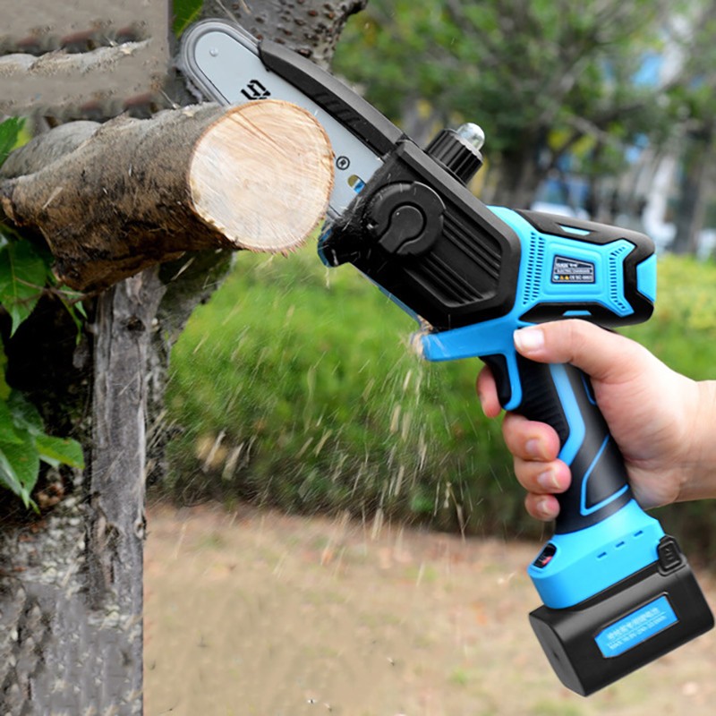 16.8V/2A 8 inch electric chainsaw portable electric pruning saw woodworking electric saw garden logging small lithium battery