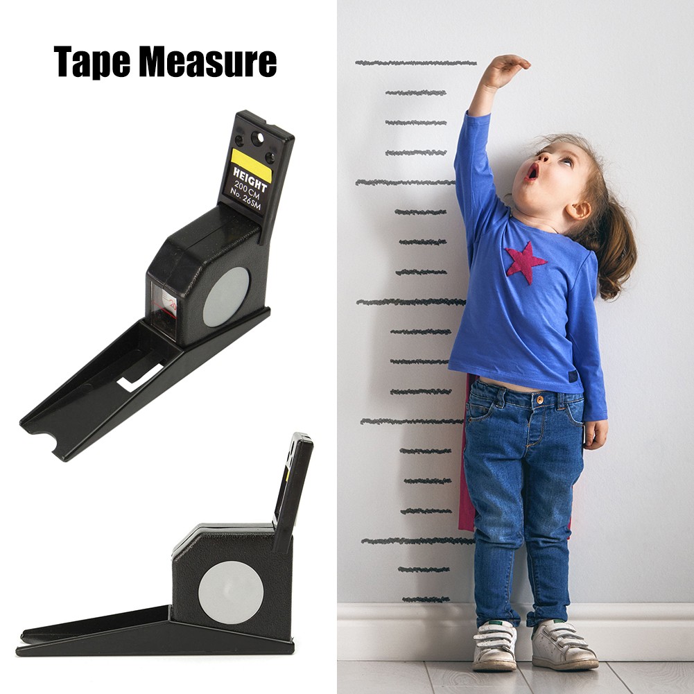 2m Body Growth Stature Height Gauge Wall Mounted Retractable Tape Measure Portable Height Measurement Device for Home Hospital School