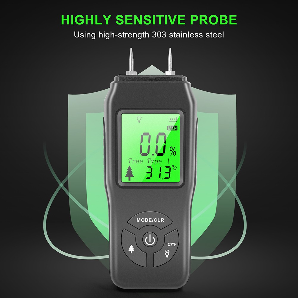 Portable Wood Hygrometer Hygrometer Timber Humidity Detector Tree Density Digital Wood Humidity Tester